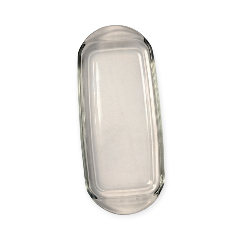 VINTAGE Pressed Glass Butter Dish Clear Rectangular Tray